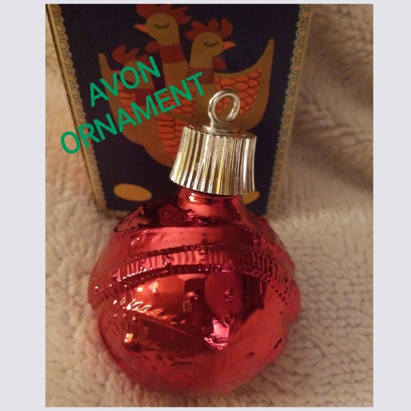 Vintage Avon Glass Holiday Ornament Bottle w/Box. - Picture 1 of 6